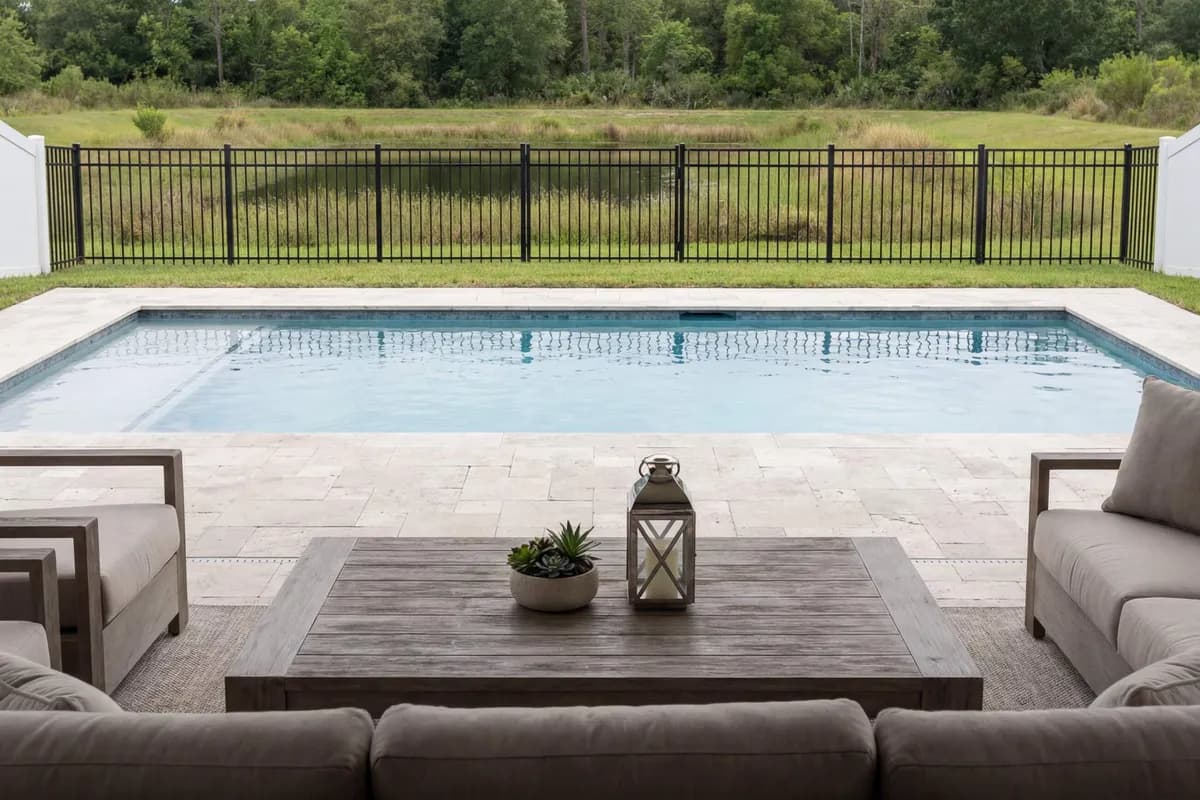 White vinyl privacy fence and pool fence from an ASAP Florida install